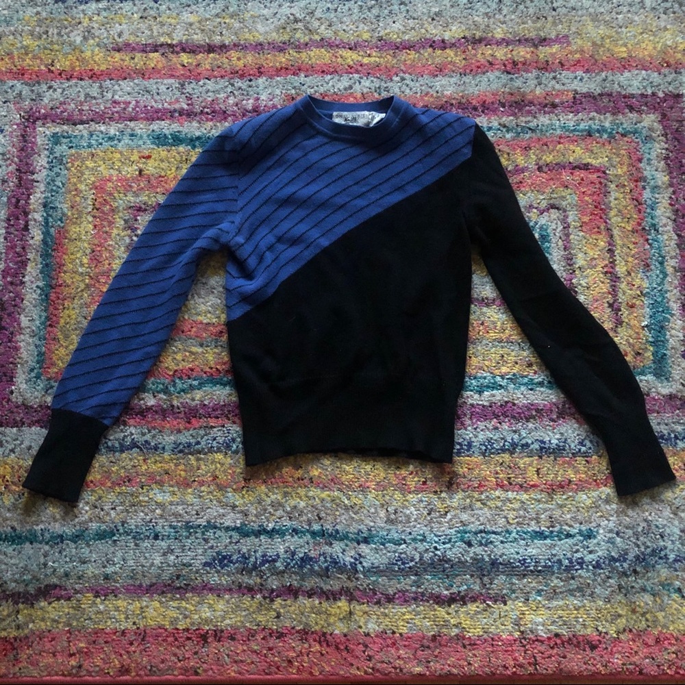 Sonia Rykiel Blue and Black Vintage Sweater